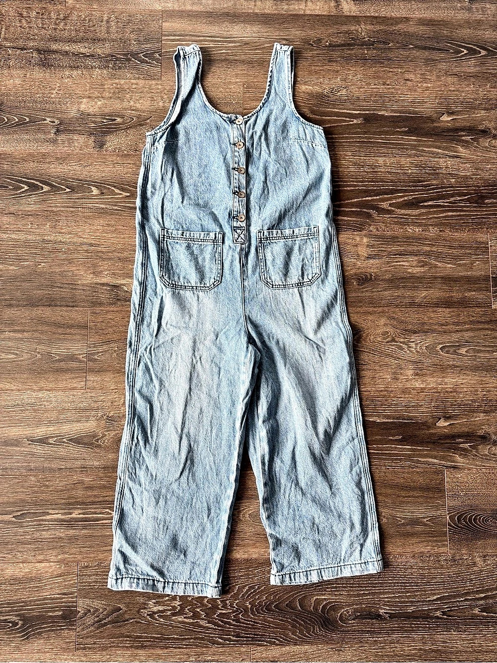 Sincerely Jules Denim Button Front Jumpsuit Size Medium